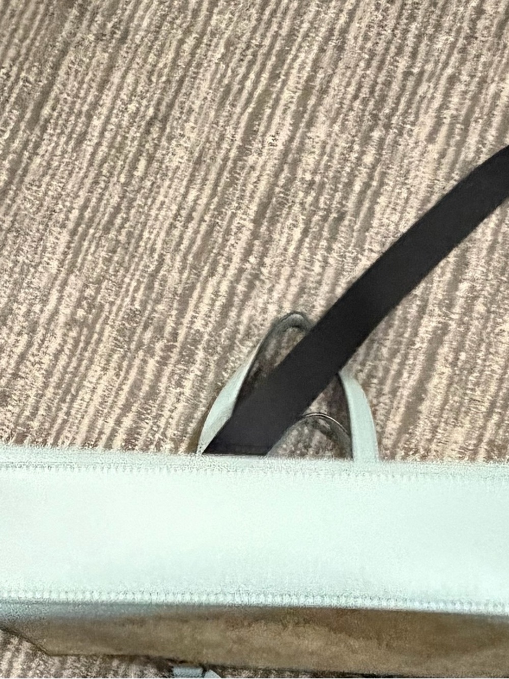 Coach Beige Signature Canvas Tote with Light Blue Trim - Picture 6 of 16